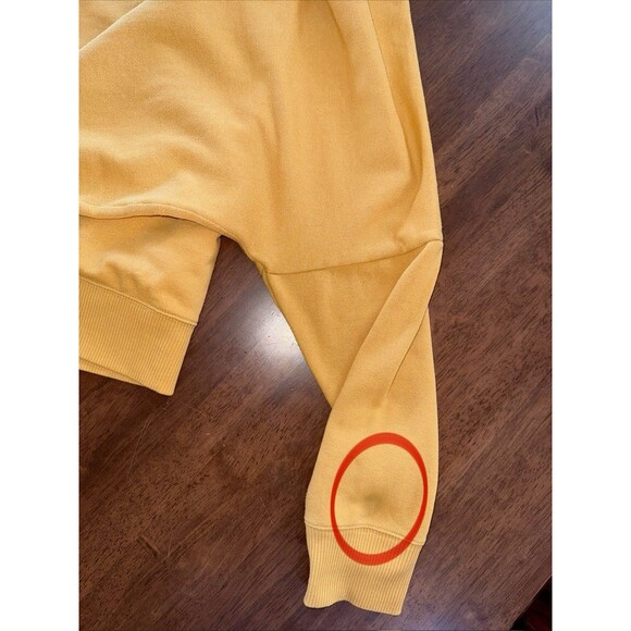 Aerie Oversized Crewneck Sweatshirt Wildflower Graphic Mustard Yellow Pullover L - Picture 9 of 9